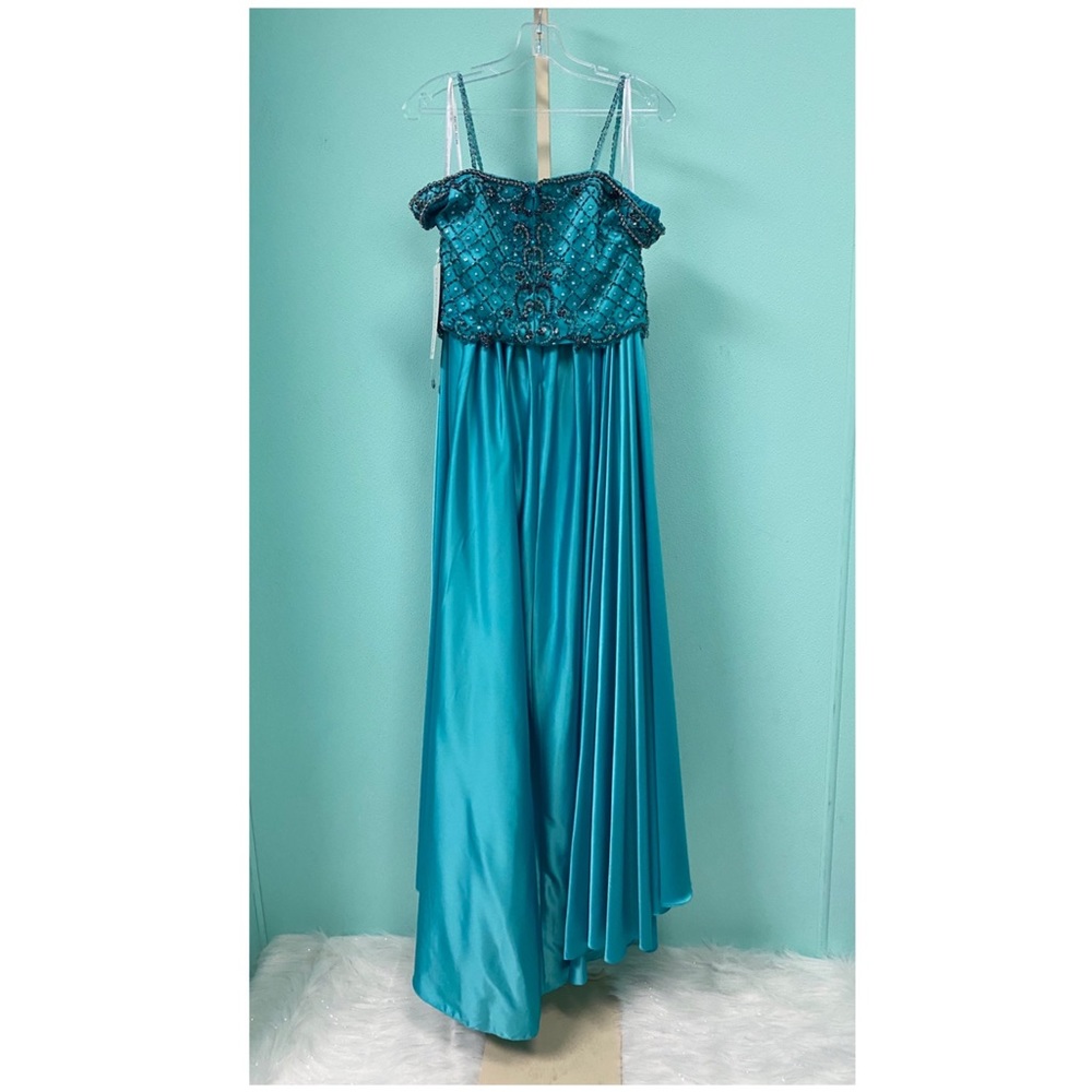 6020 Rachel Allan jade formal dress - Picture 4 of 5